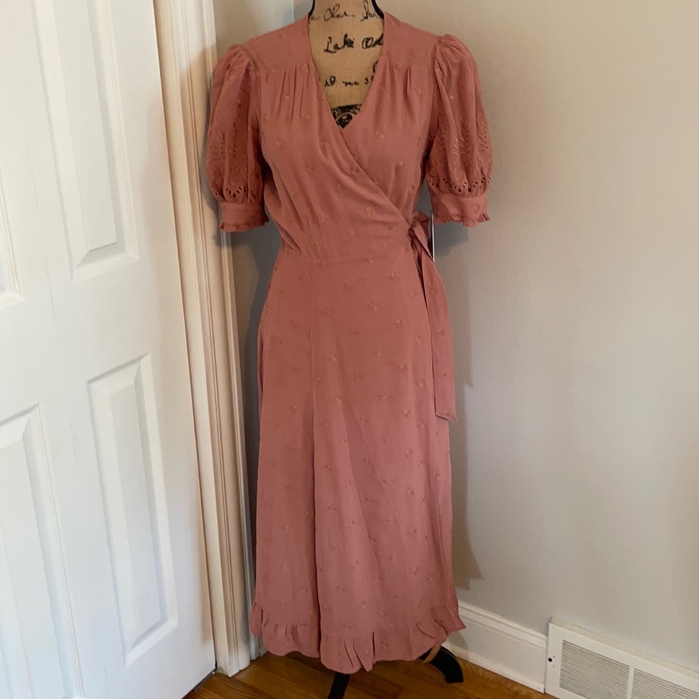 Reformation Annalise Praline Wrap Dress